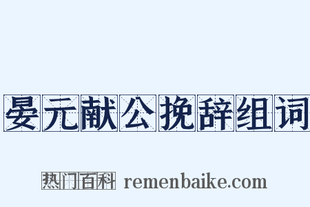 晏元献公挽辞组词是什么意思的图片